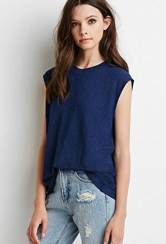 Forever21 Boxy Slub Knit Muscle Tee