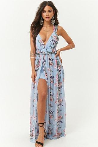 Forever21 Tropical M-slit Maxi Dress