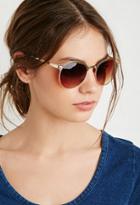 Forever21 Classic Half-bridge Sunglasses (gold/brown)