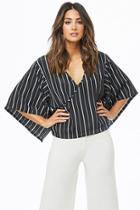 Forever21 Striped Faux-wrap Top