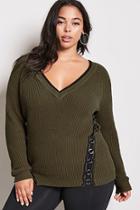 Forever21 Plus Size Ring Cutout V-neck Sweater