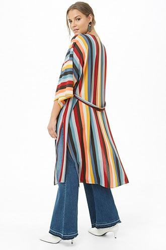 Forever21 Plus Size Crepe Striped Cardigan