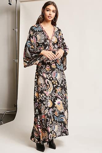 Forever21 Z&l Europe Abstract Floral Print Dress