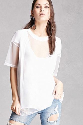 Forever21 Mesh Overlay Top