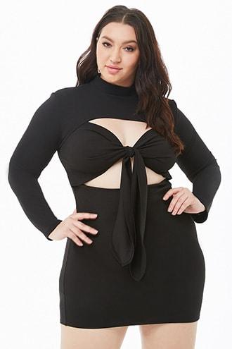Forever21 Plus Size Cutout Mock Neck Mini Dress