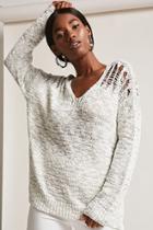 Forever21 Distressed Marled Knit Sweater