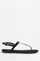 Forever21 Metallic Faux Leather Thong Sandals