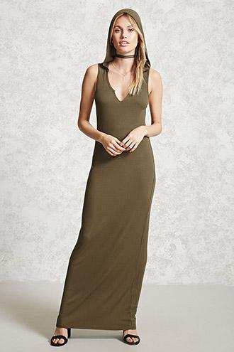Forever21 Contemporary Hooded Maxi Dress