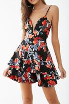 Forever21 Metallic Floral Print Mini Dress