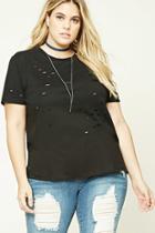 Forever21 Plus Size Raw-cut Tee