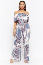 Forever21 Plus Size Abstract Print Flounce Jumpsuit