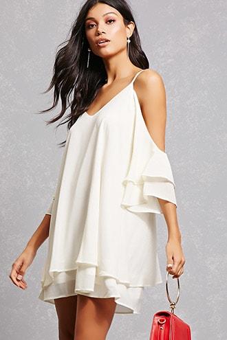 Forever21 Crepe Open-shoulder Dress