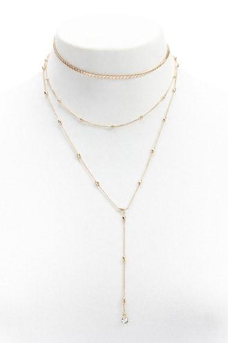 Forever21 Beaded Layered Choker Necklace
