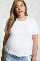 Forever21 Plus Size Floral Trim Tee