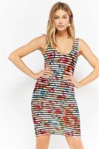 Forever21 Floral Shadow-striped Mini Dress