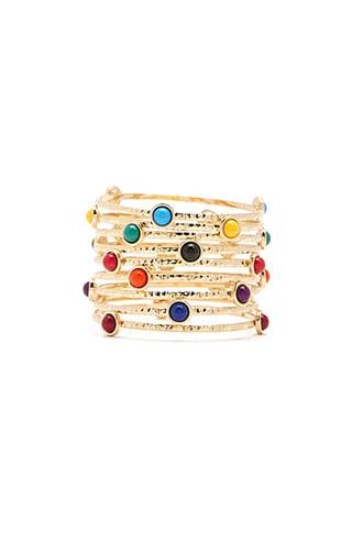 Forever21 Multi-colored Geo Bangle Bracelet Set