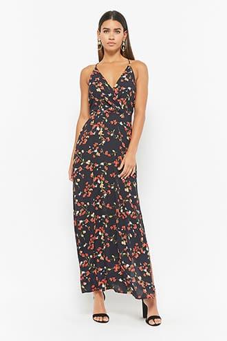 Forever21 Slit Floral Maxi Dress