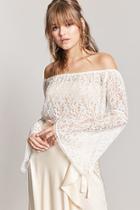 Forever21 Off-the-shoulder Crochet Lace Crop Top
