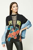 Forever21 Spiderman Graphic Lace-up Tee