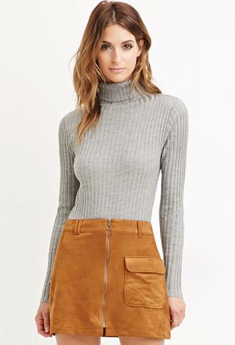 Love21 Ribbed Knit Turtleneck Sweater