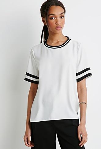 Forever21 Varsity-striped Dolphin Tee