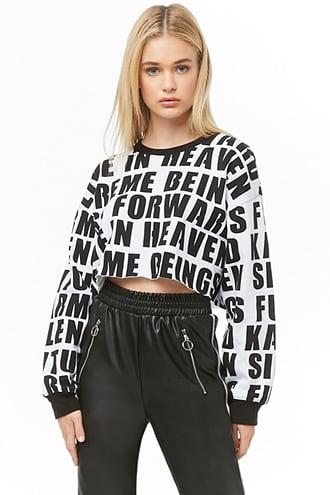Forever21 Supreme Beings Graphic Cropped Sweatshirt