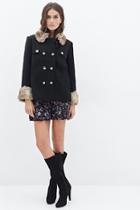 Forever21 Contemporary Faux Fur-trimmed A-line Coat