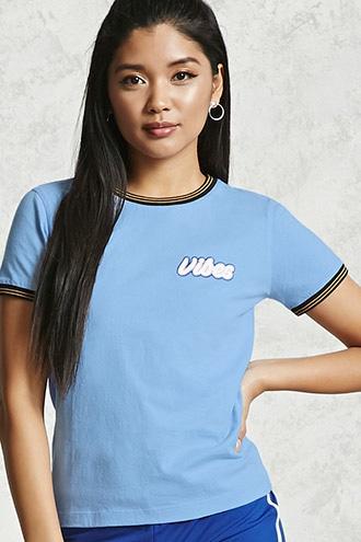 Forever21 Vibes Ringer Graphic Tee