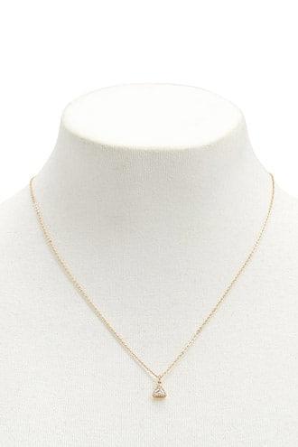 Forever21 Cubic Zirconia Triangle Pendant Necklace