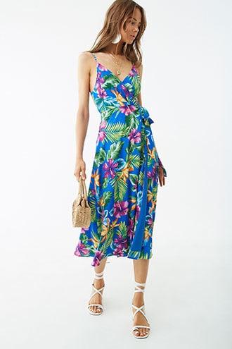 Forever21 Tropical Print Cami Wrap Dress