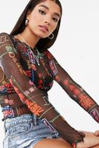Forever21 Sheer Tokyo Graphic Top