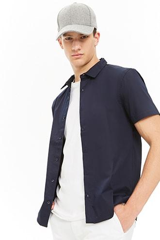 Forever21 Poplin Split-hem Shirt