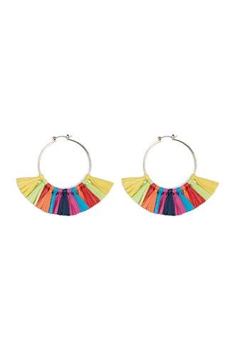 Forever21 Multicolor Tassel Hoop Earrings