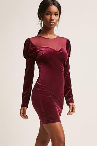 Forever21 Velvet Illusion Neck Dress
