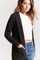 Forever21 Marled Ribbed Open-front Cardigan