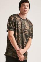 Forever21 Camo Print Mesh Knit Tee