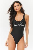 Forever21 Team Bride Graphic One-piece Swimsuit