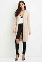 Forever21 Women's  Taupe Open-front Longline Cardigan
