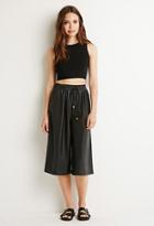 Love21 Faux Leather Drawstring Culottes