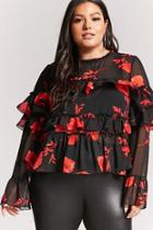 Forever21 Plus Size Floral Print Chiffon Top