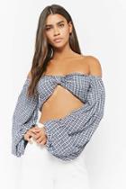 Forever21 Selfie Leslie Plaid Off-the-shoulder Top