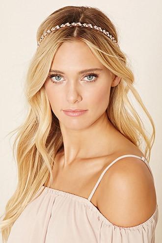 Forever21 Gold Faux Stone Headwrap