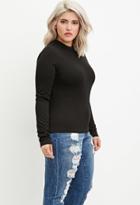 Forever21 Plus Mock Neck Ribbed Top