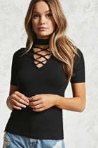 Forever21 Crisscross Strappy Ribbed Tee