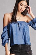Forever21 Chambray Off-the-shoulder Top