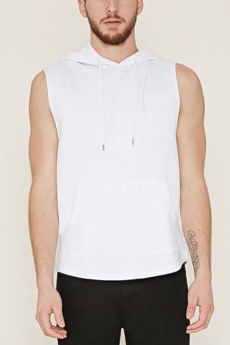 21 Men Men's  White Cotton-blend Hoodie