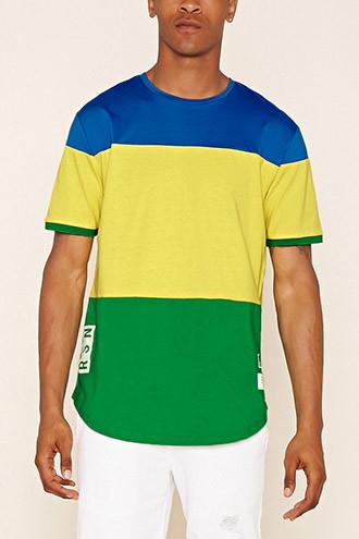 21 Men Men's  Blue & Yellow Reason Colorblock Graphic Tee