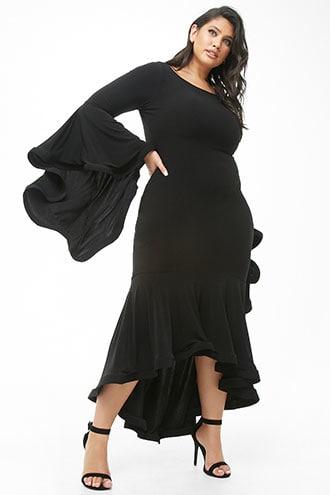 Forever21 Plus Size Structured Flounce Dress