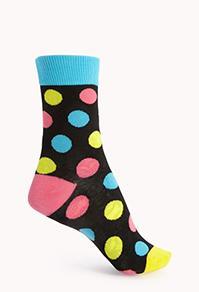 Forever21 Sweet Polka Dot Crew Socks