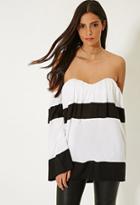 Forever21 Mlm Stripe Off-the-shoulder Top